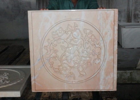 Đá khắc CNC Marble Hồng 7